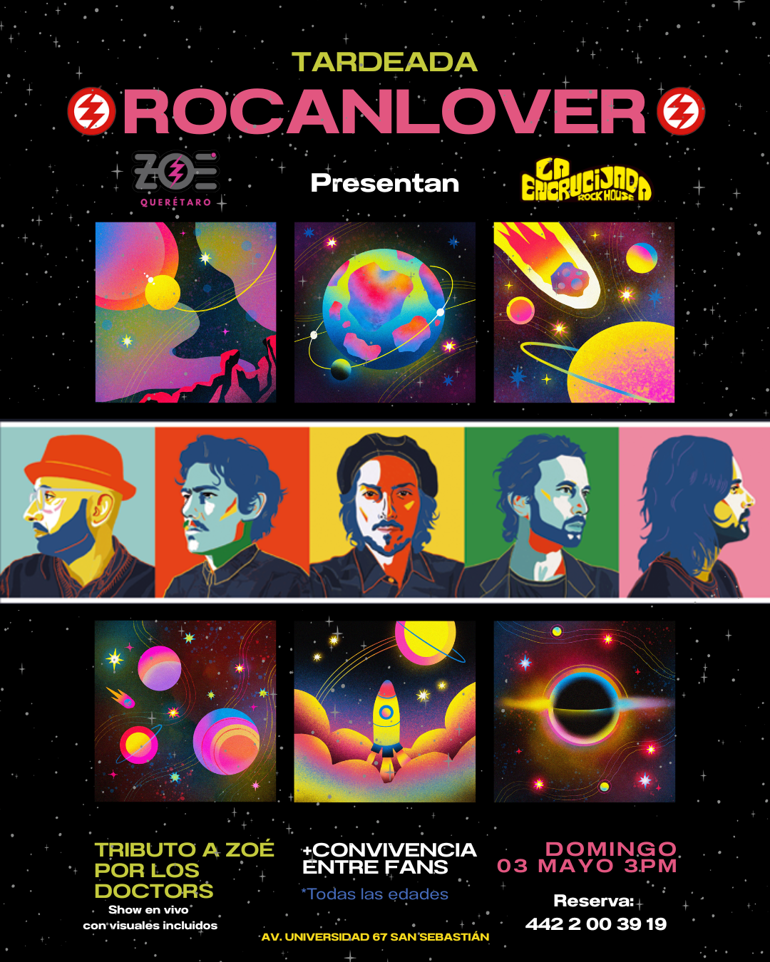Flyer Tardeada Rockanlover por Los Doctors